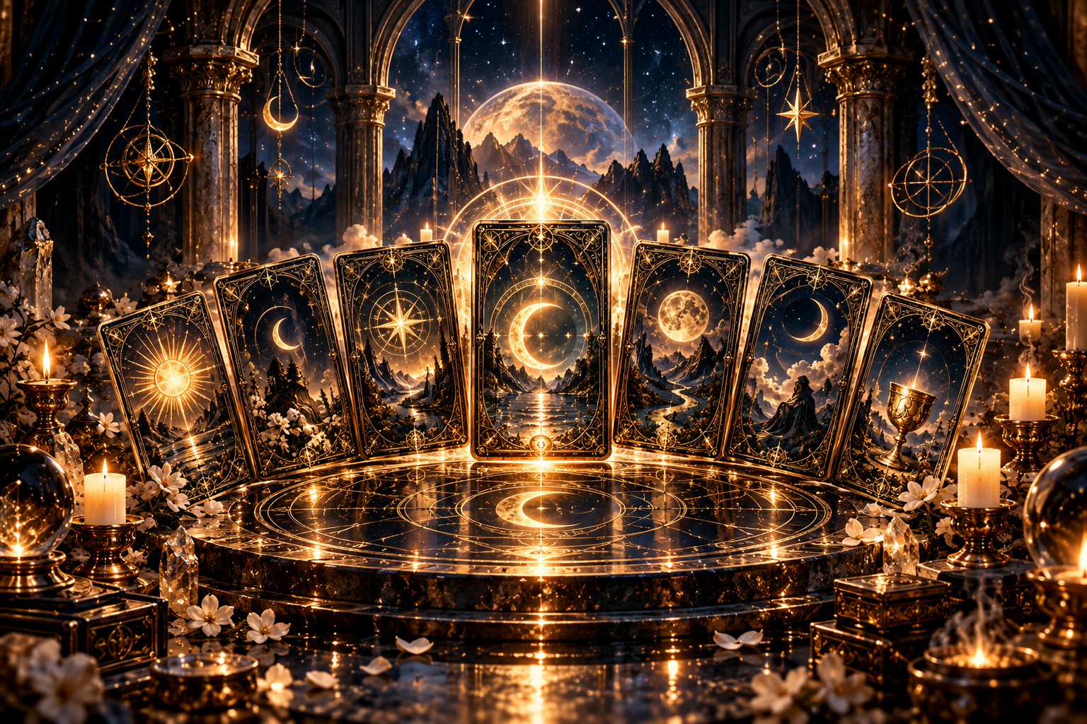 LUNARA celestial tarot reading artwork